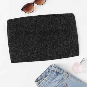 Black sparkly tube top